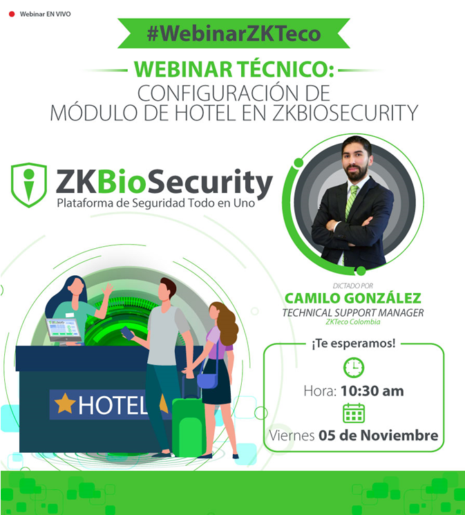 Webinar ZKTeco: Configuración de módulo de hotel en ZKBioSecurity